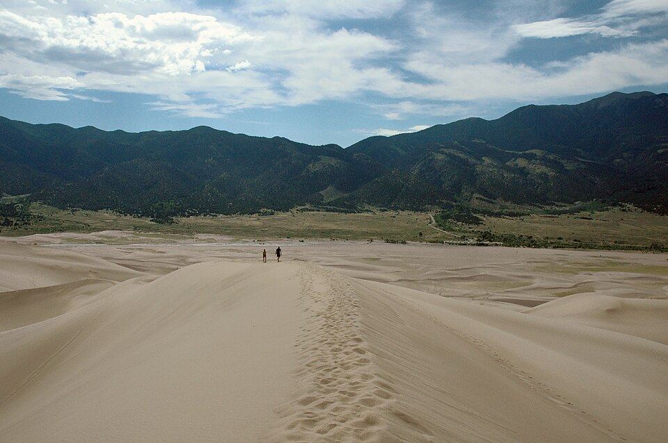 Great Sand Dunes National Park with Sangre de Cristo mountains in background