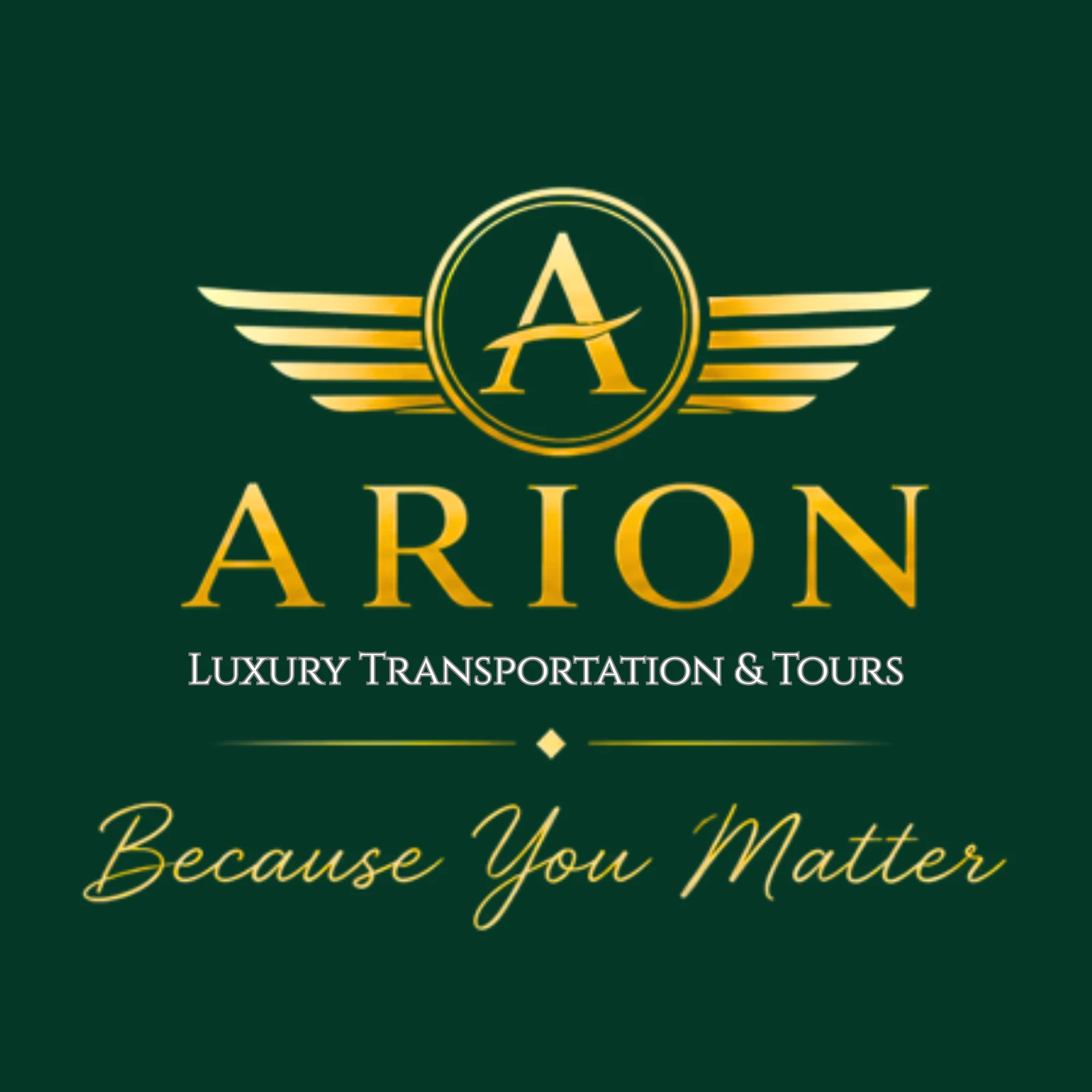 Arion full logo with tagline on Arion green background