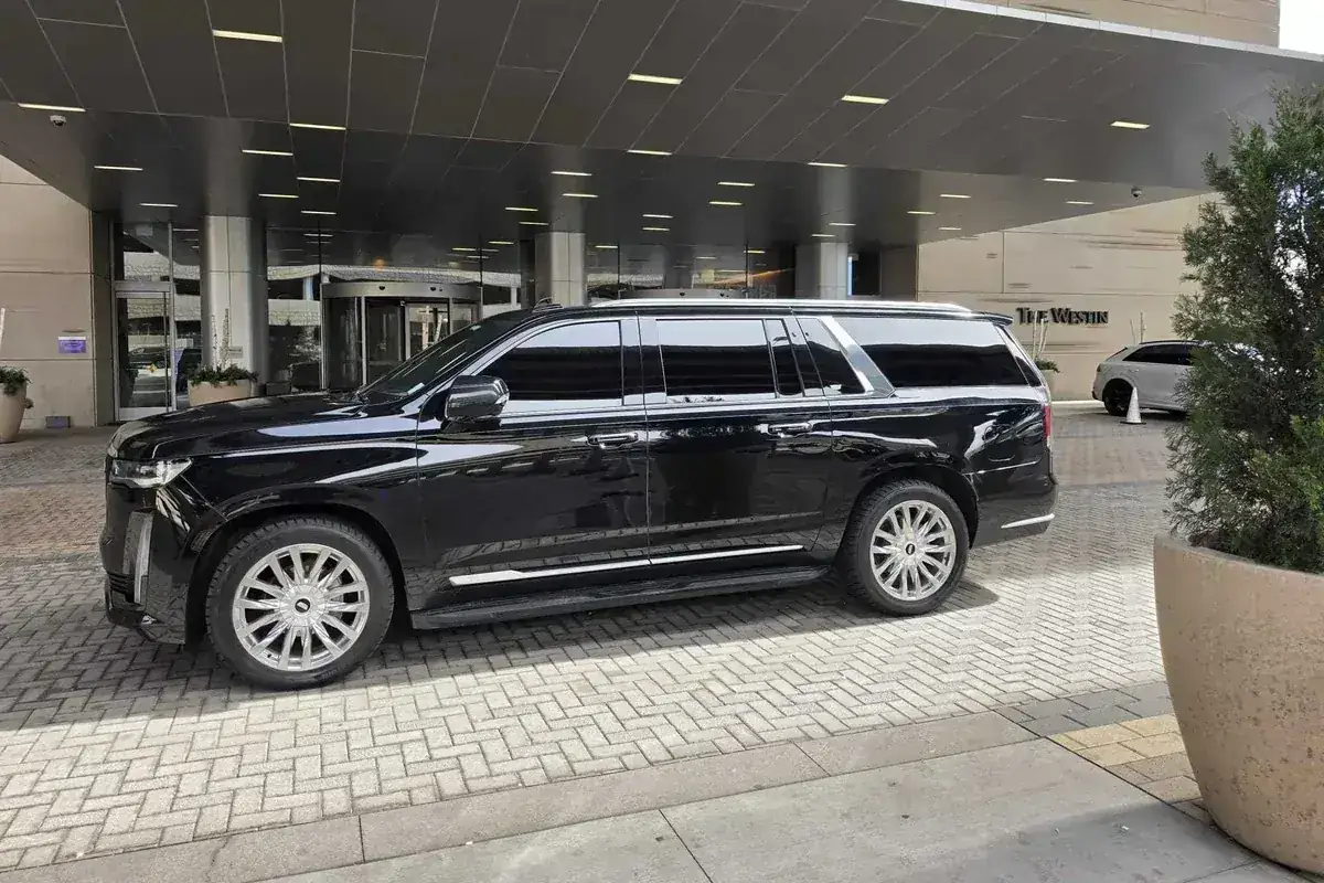 Cadillac Escalade outside Paramount Theatre Denver