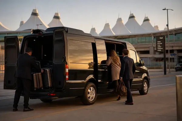 Chauffeur meeting a client at Denver International Airport