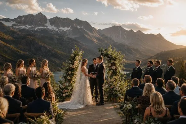 Colorado mountain wedding ceremony