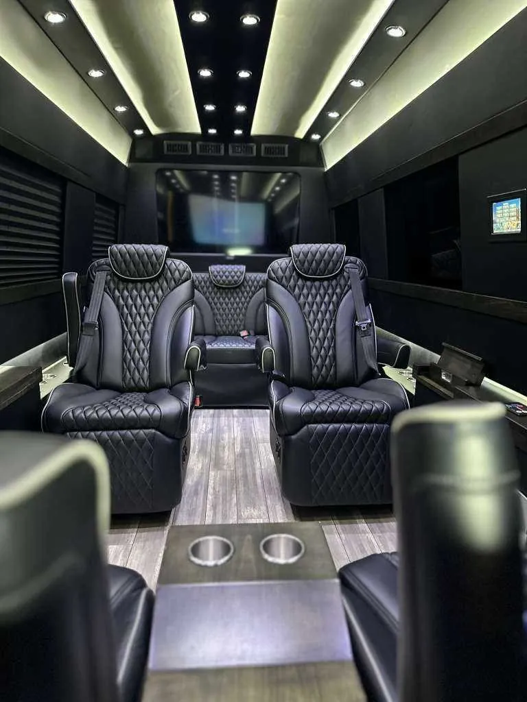 Jet Van luxury interior with ambient lighting