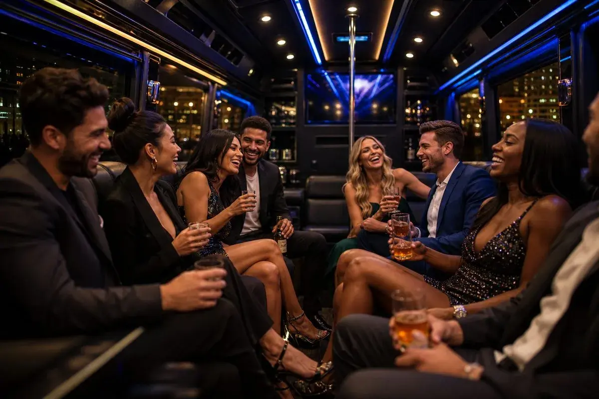 Luxury party bus interior