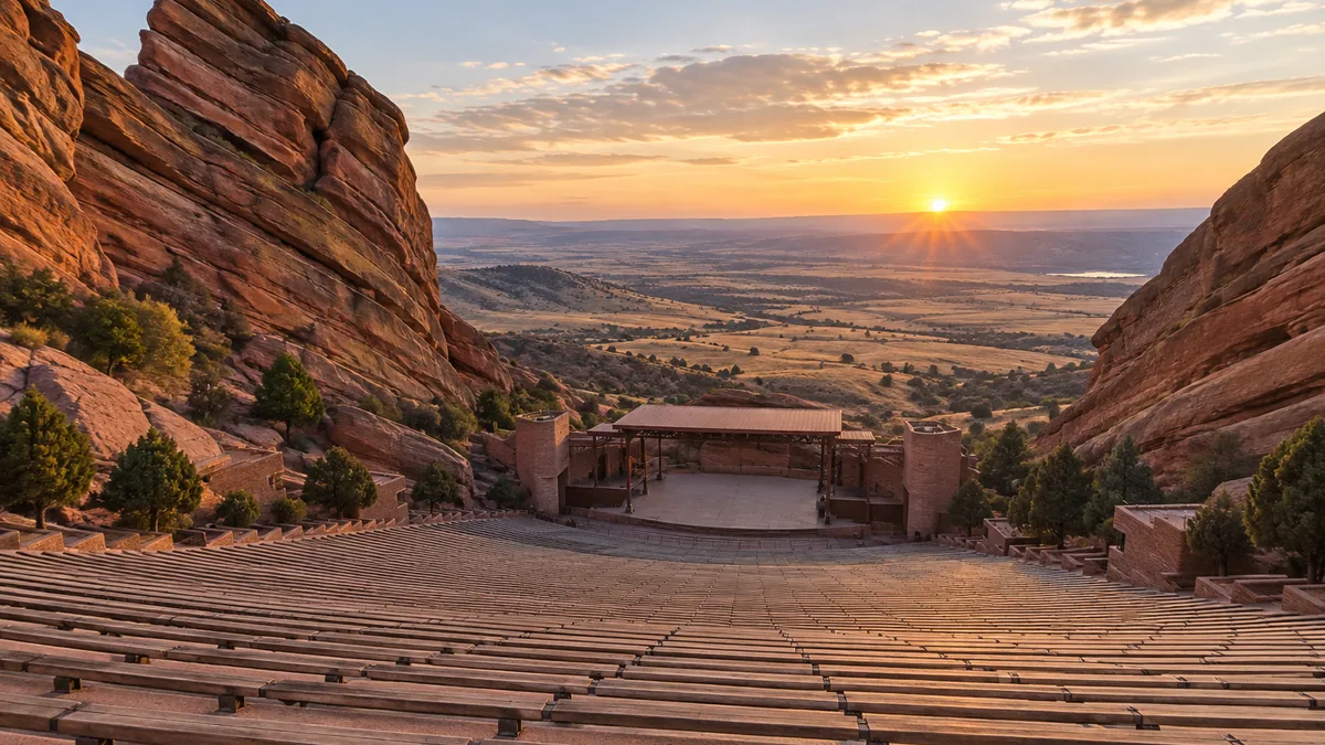 Red Rocks Amphitheatre in the early morning, Morrison, Colorado