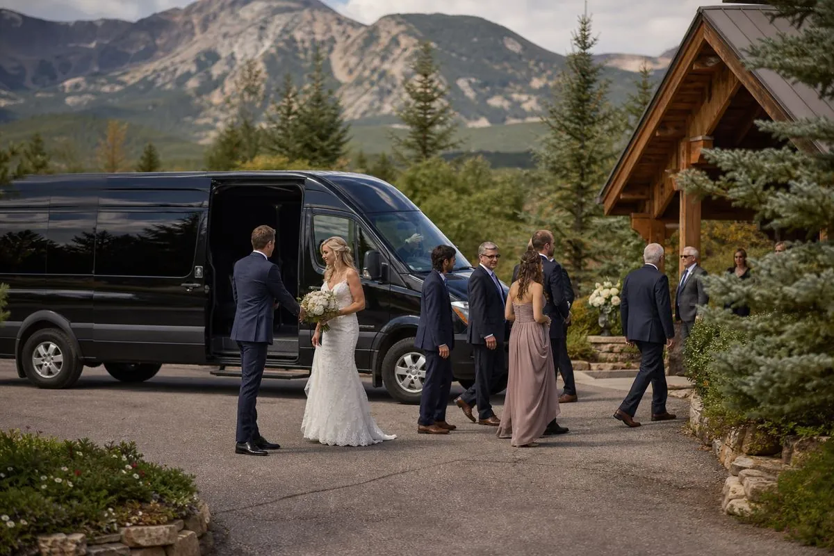 Luxury wedding day transportation in Colorado