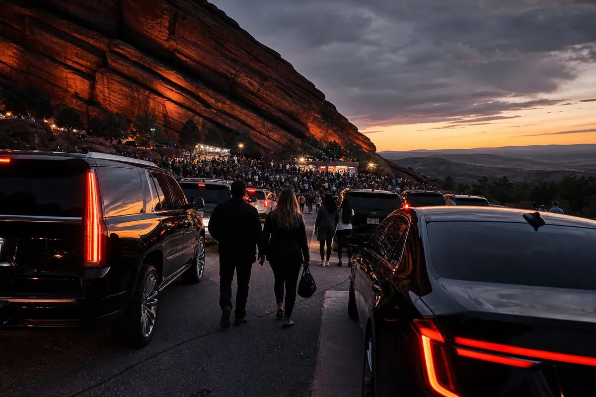 Red Rocks parking lot overview